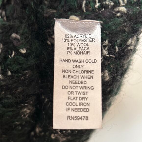 Kenar Black Green Knitted Pencil Skirt Textured Alpaca Wool Blend Size S Small - Picture 5 of 5